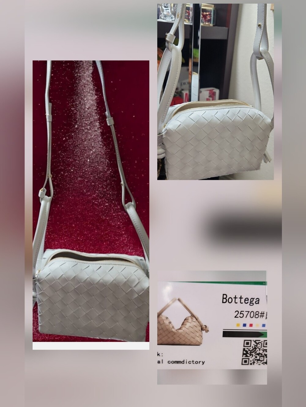 Woven White Shoulder Bag